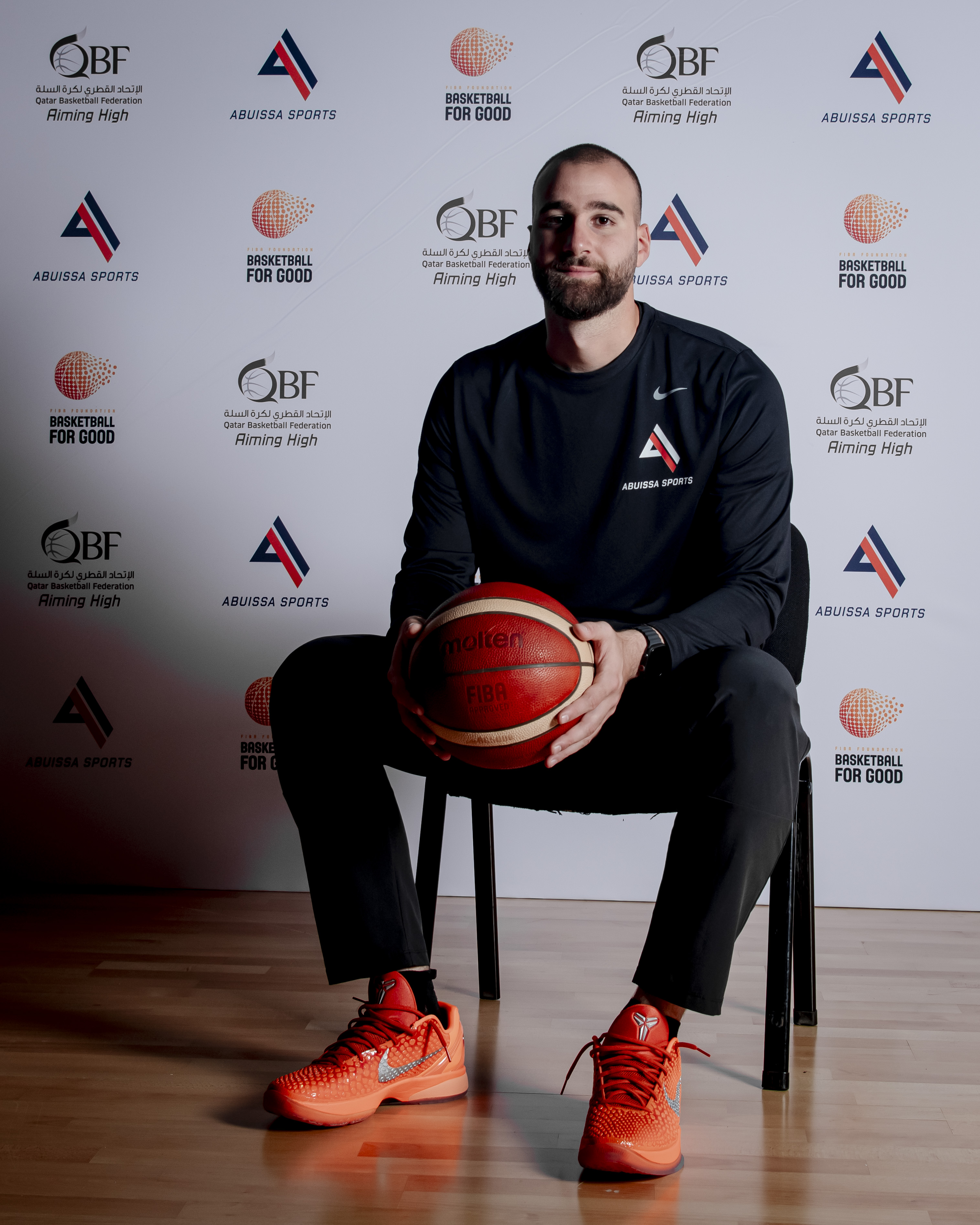 Abdulrahim Abuissa leading a Basketball for Good camp in Qatar